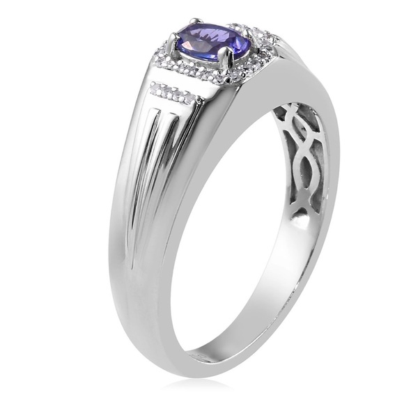Rare unisex AAA natural earth mined Tanzanite and Zircon Ring - Picture 3 of 6